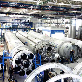 Factory with huge white industrial equipment