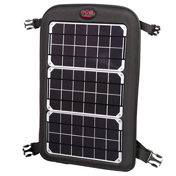 solar power panel on a backpack
